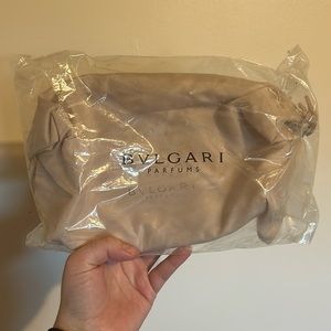 Bulgari champagne gold makeup bag